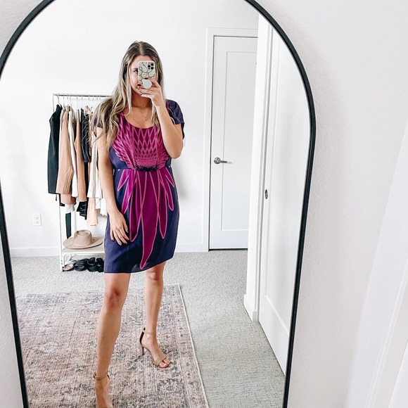 TIBI Purple Pink Silk Mini Dress - Picture 13 of 14